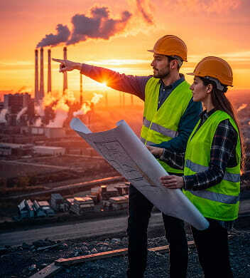 Industrial engineer on site