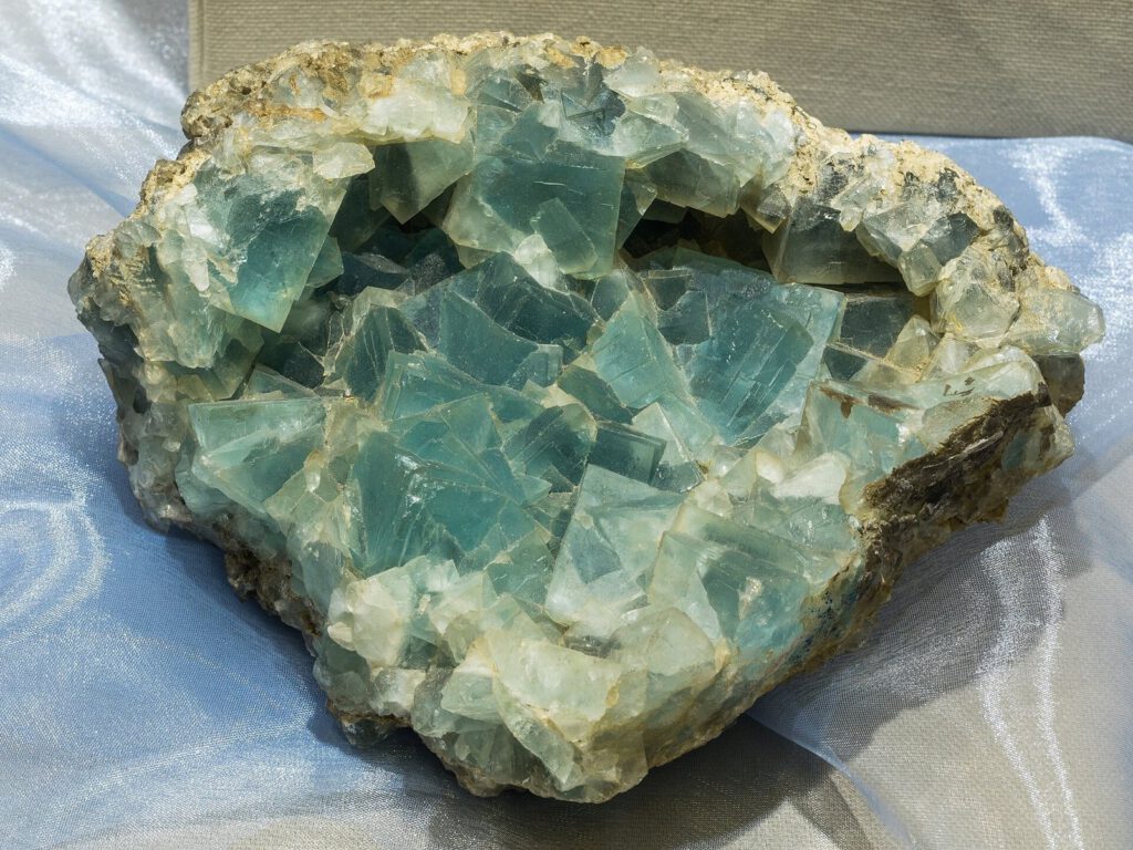 Lump of green fluorite (fluorspar) mineral