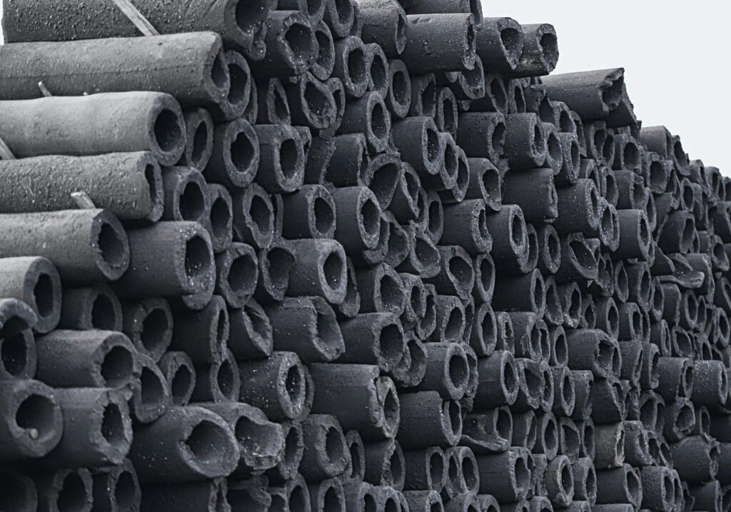 Tubular cylindrical DRI briquettes from the supplied product catalog